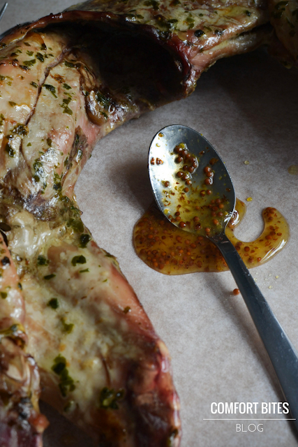 Butter Roasted Wild Rabbit Recipe with Honey Mustard Sauce
