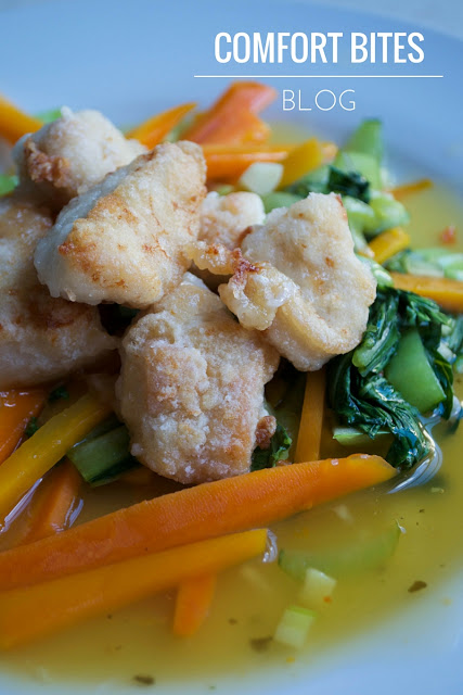 AIP paleo crispy chinese style chicken with sweet and sour sauce and vegetables