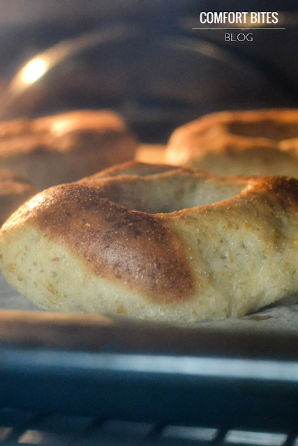 Paleo Legit Bagels baking in the oven