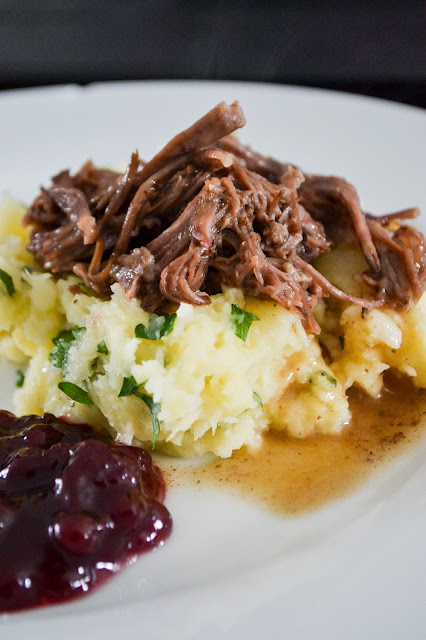 Slow Cooked Beef Short Rib with Parsnip Mash and Lingonberry Jam Paleo Dairy Free AIP Primal