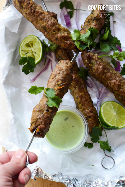 Sheek Kebabs with Lime and Coconut Dip