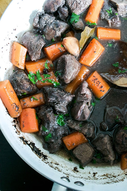 Venison and Carrot Stew with Red Wine and Juniper
