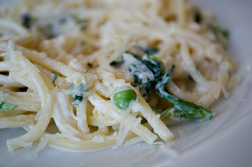 spinach mascarpone pea spaghetti 2
