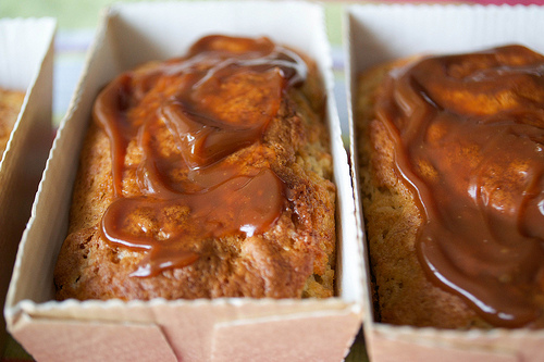 banana and dulce de leche mini loaf cakes