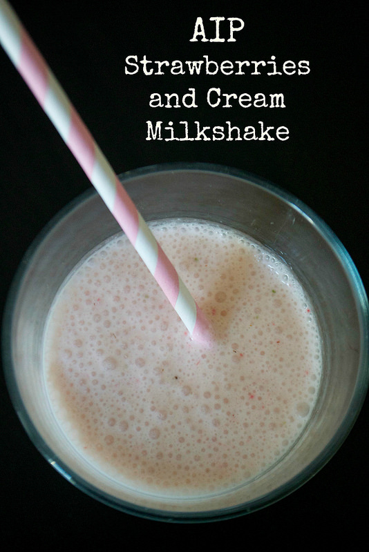 aip paleo strawberries and cream milkshake