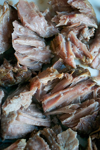 pulled pork cheeks cooked in guinness