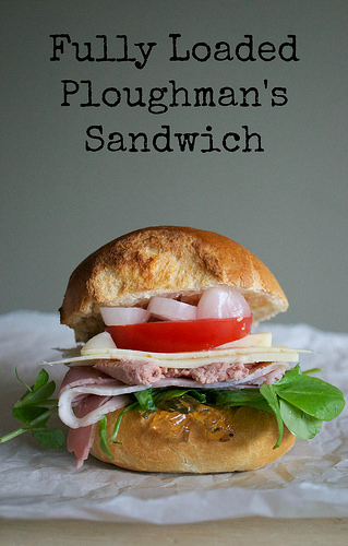 fully loaded ploughmans sandwich