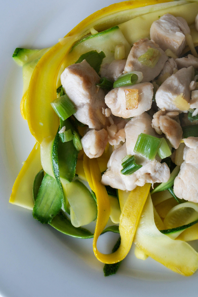ginger chicken with courgette noodles - aip paleo