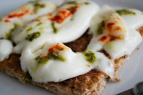 herby mozzarella toasts