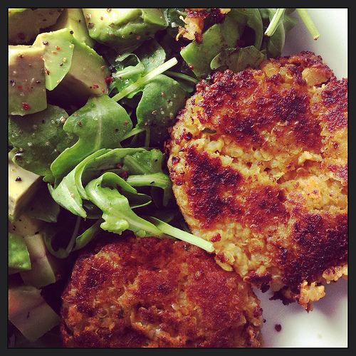 sweet potato, chickpea and quinoa cakes