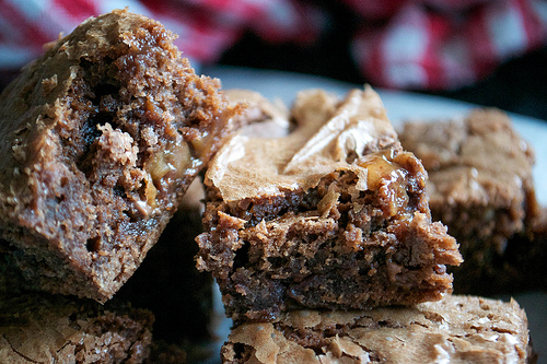 rolo brownies close up