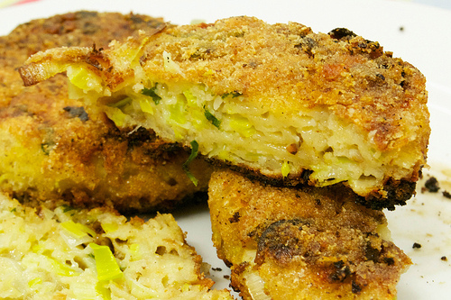 cheese and leek cakes