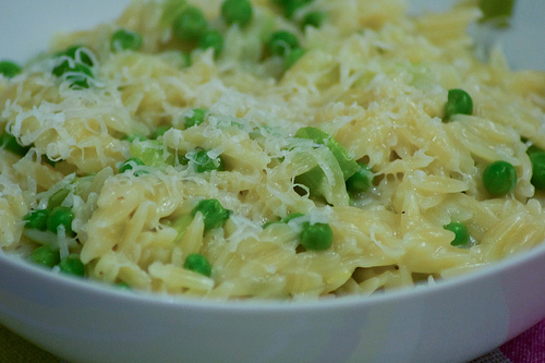 pea and leek orzo