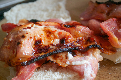 sweet chilli cured bacon cooked
