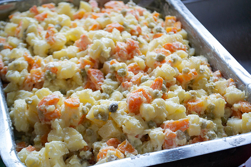 asado tio benicio peas potato carrot salad